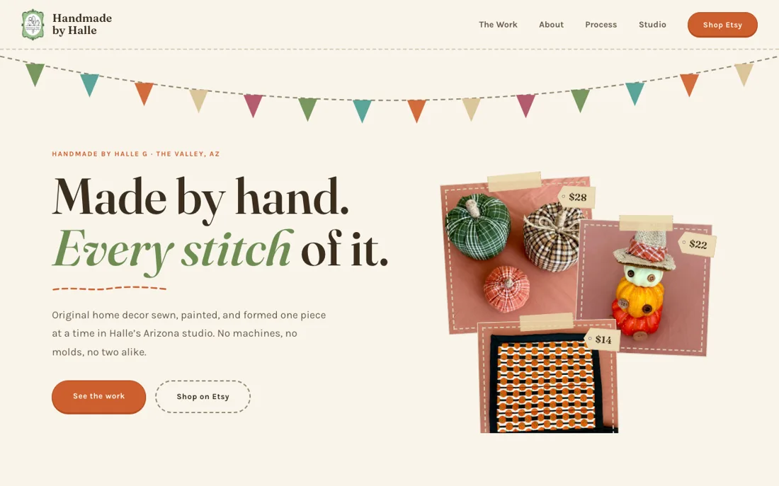 handmadebyhalle.com homepage